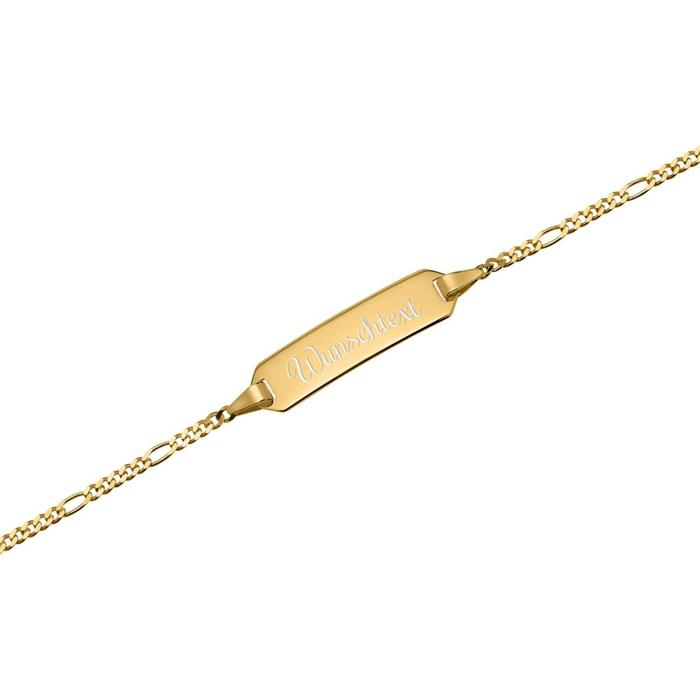 8 karaat gouden armband: ID armband goud 16cm