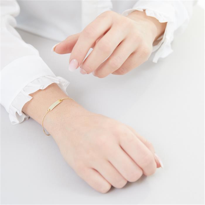 8 karaat gouden armband: ID armband goud 14cm bin5001