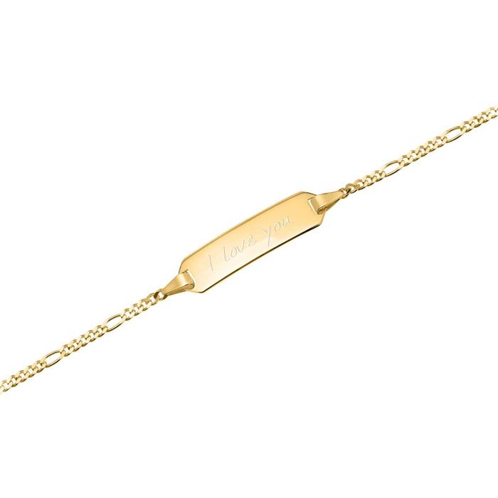 14ct Gold Bracelet: Id-Bracelet Gold 14cm
