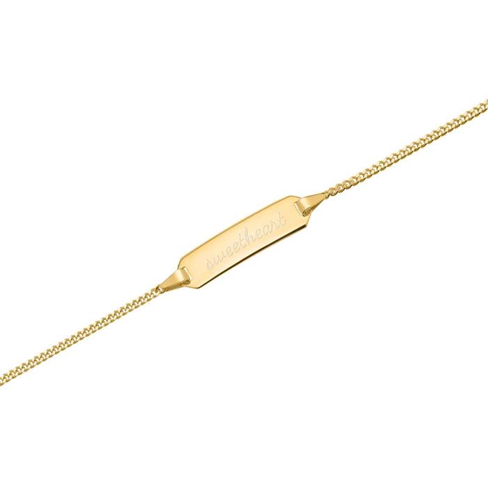 333er Goldarmband: ID-Armband Gold 14cm