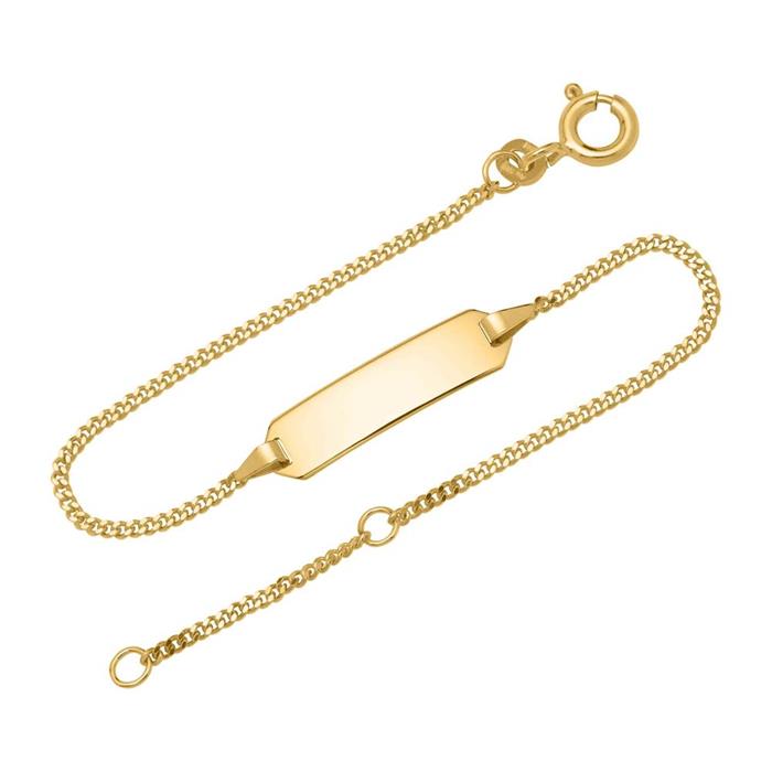 14 karaat gouden armband: ID armband goud 14cm
