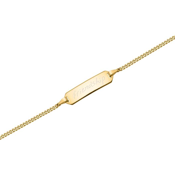 585er Goldarmband: ID-Armband Gold 14cm