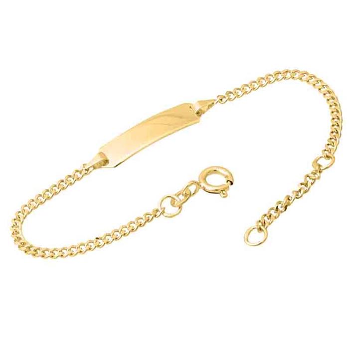 14ct Gold Bracelet: Id-Bracelet Gold 16cm