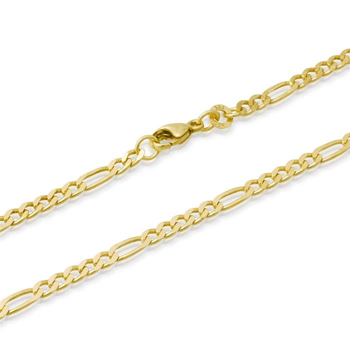 8 karaat gouden armband: figaro armband goud 19cm