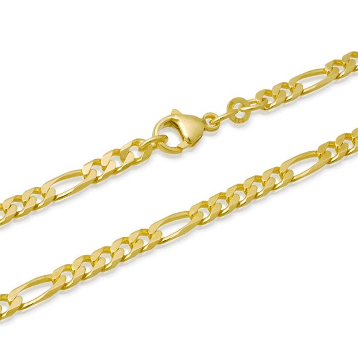 14ct gold bracelet: Figaro gold 21cm