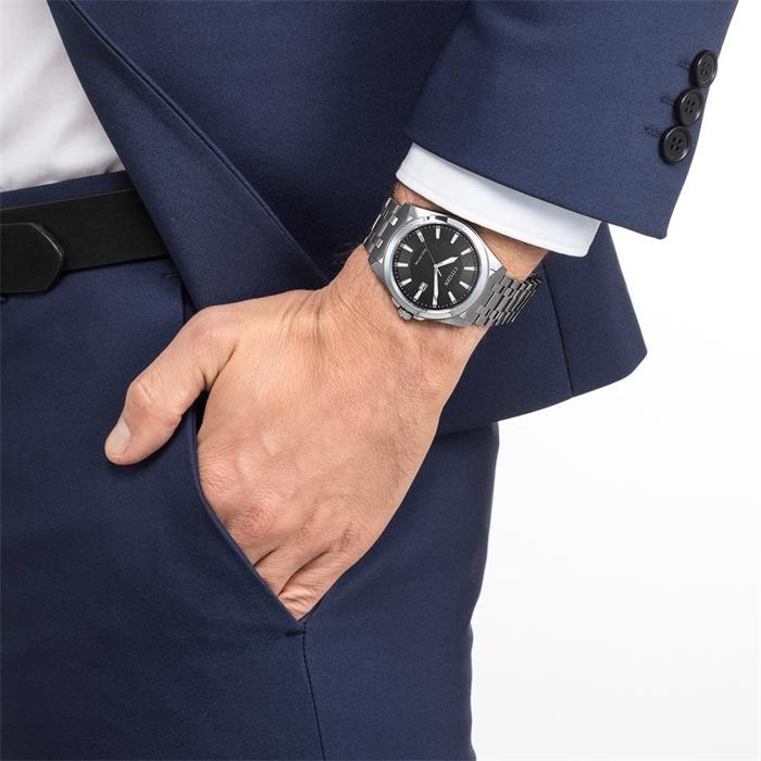 Reloj para hombre de acero inoxidable con eco-drive