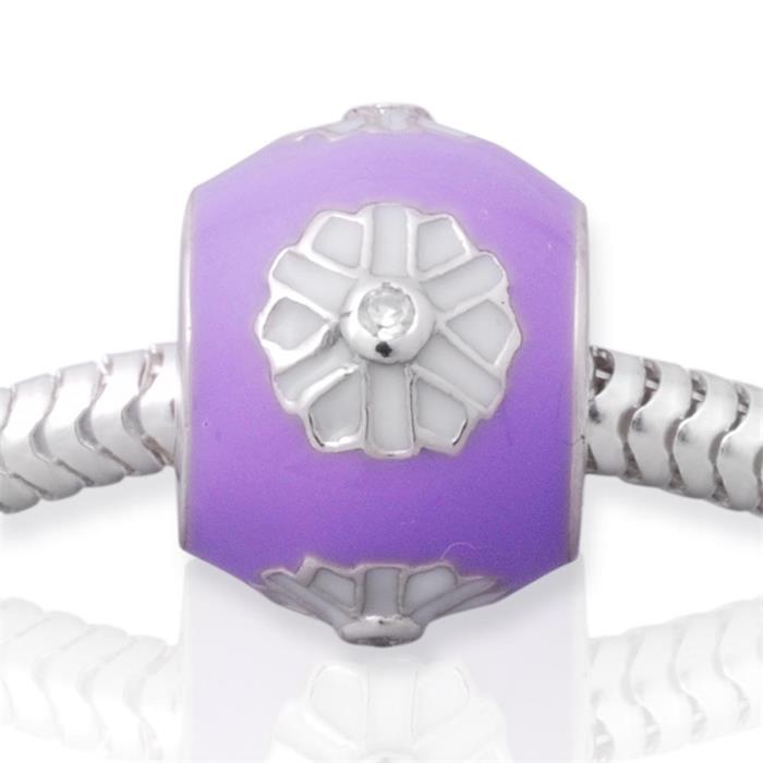 Modern silver bead: Sterling silver bead zirconia