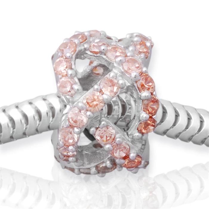 Exclusive silver bead: Sterling silver bead zirconia