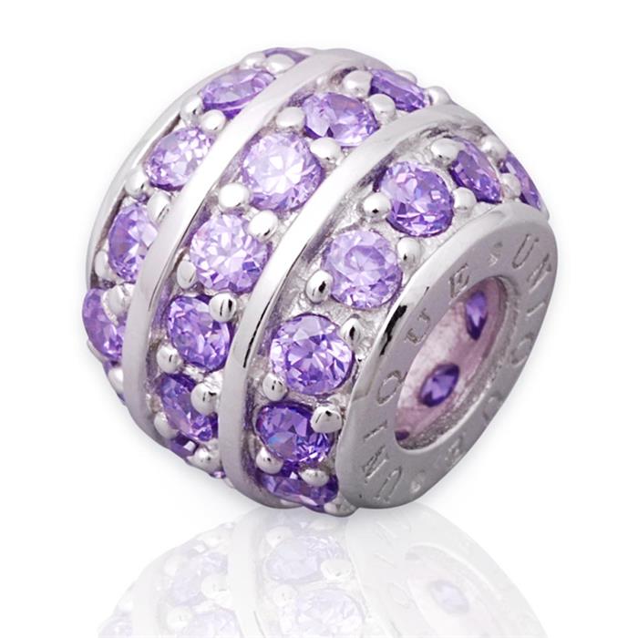 Exclusive silver bead: Sterling silver bead zirconia