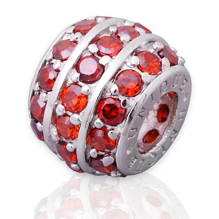 Modern silver bead: Sterling silver bead zirconia