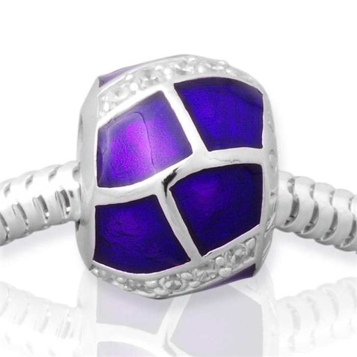 Modern silver bead: Sterling silver bead zirconia