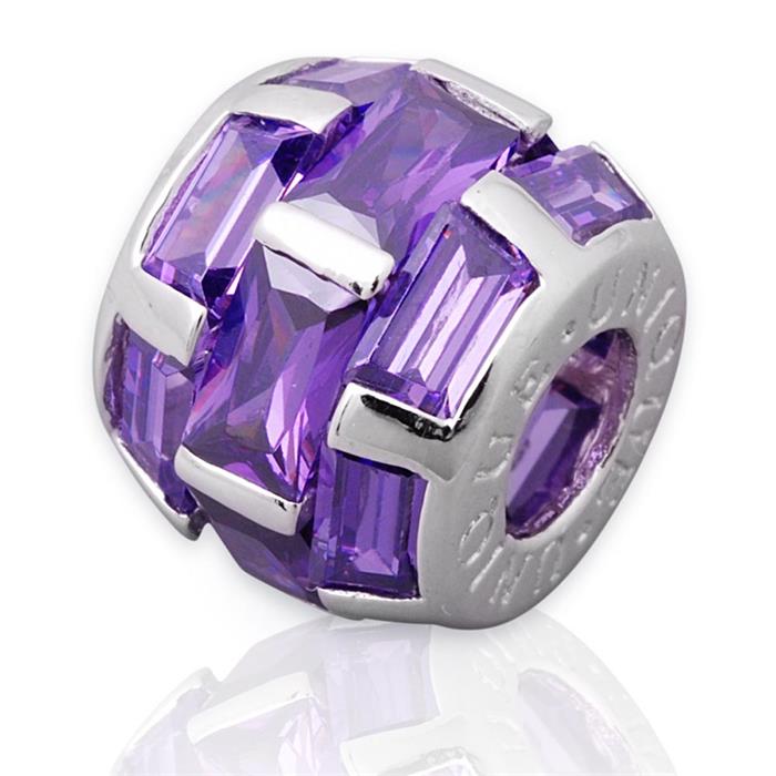 Exclusive silver bead: Sterling silver bead zirconia