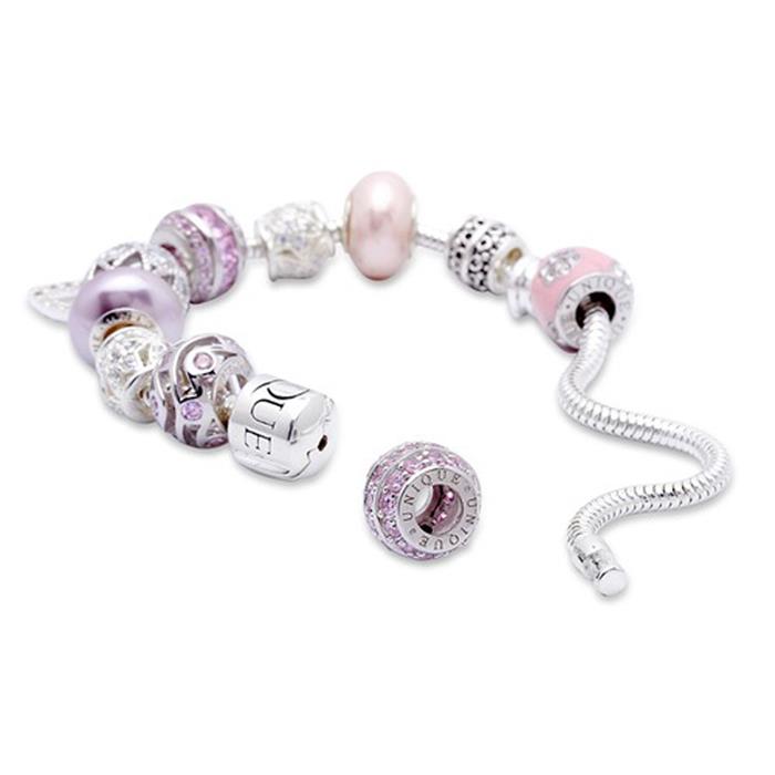 Exclusive silver bead: Sterling silver bead zirconia