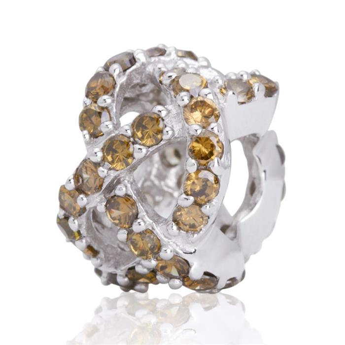 Modern silver bead: Sterling silver bead zirconia