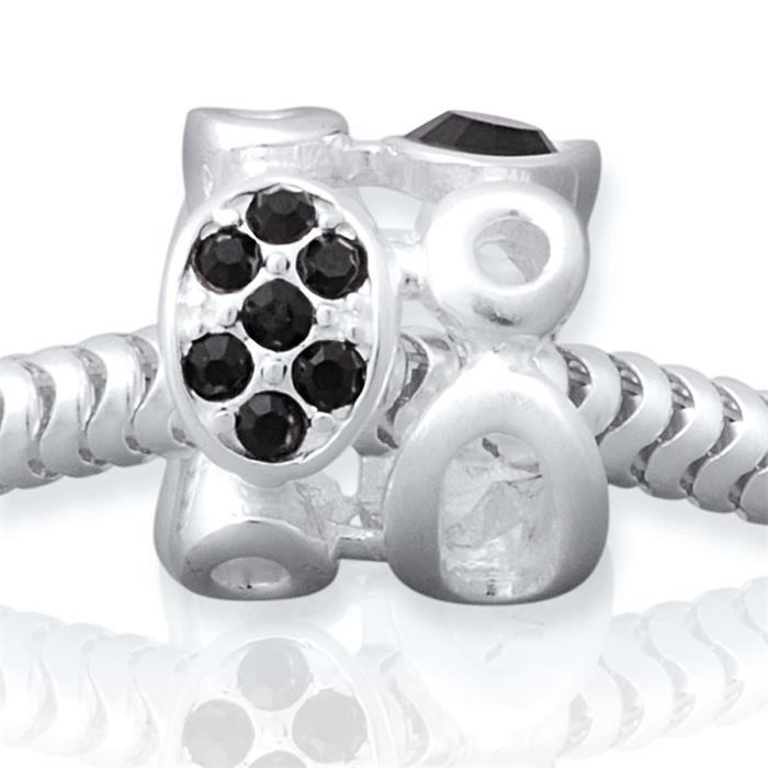 Exclusive silver bead: Sterling silver bead zirconia