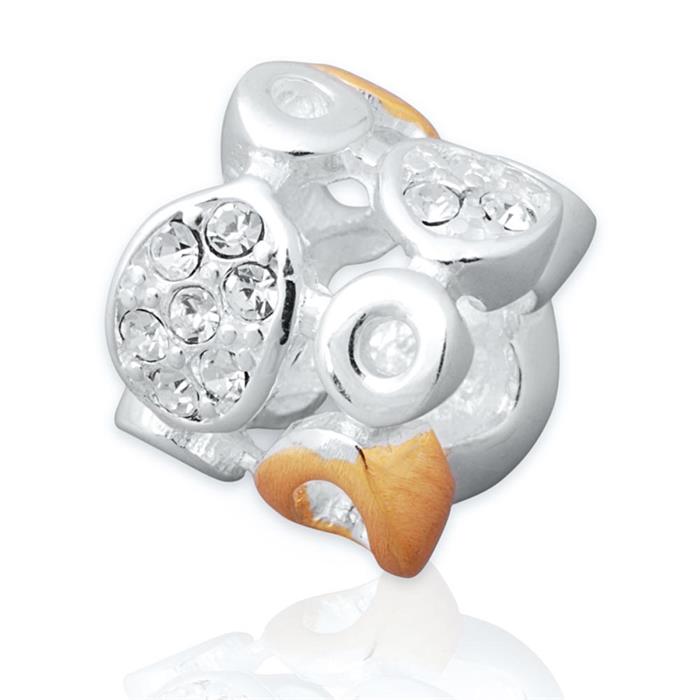 Modern silver bead: Sterling silver bead zirconia