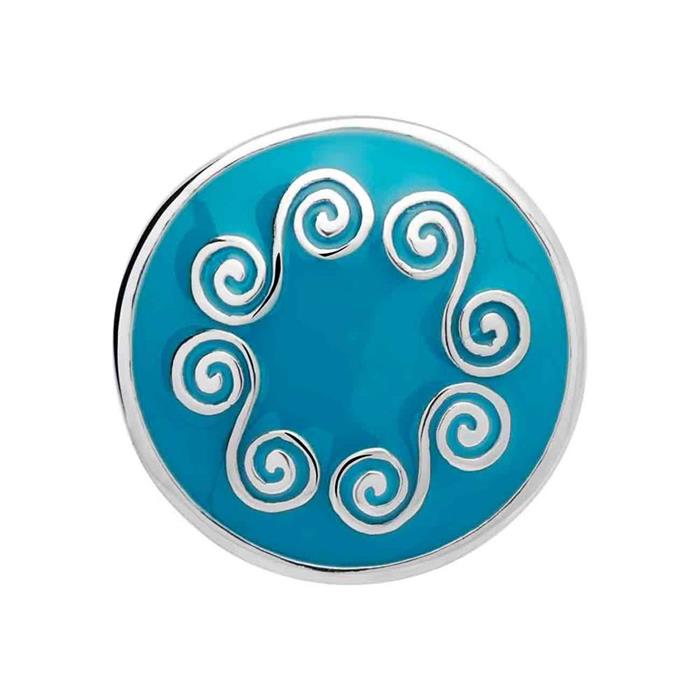 Button enamel turquoise pattern