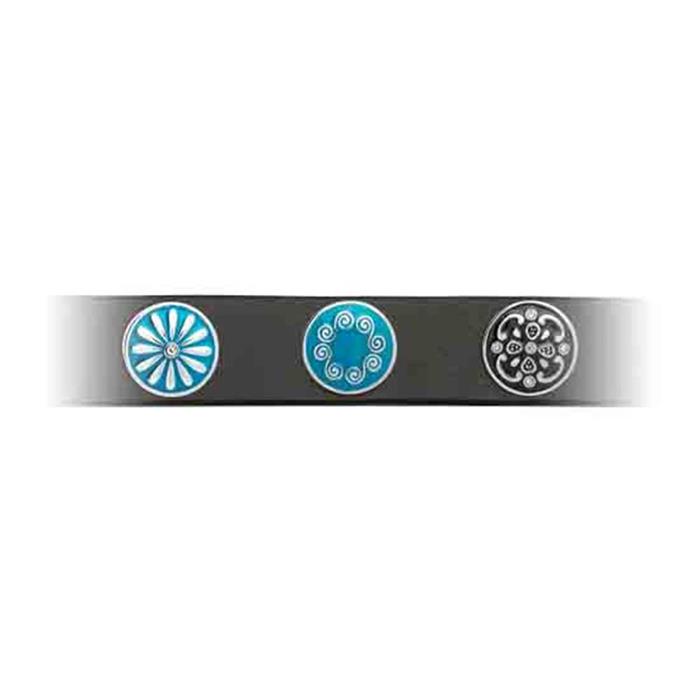 Button enamel turquoise pattern