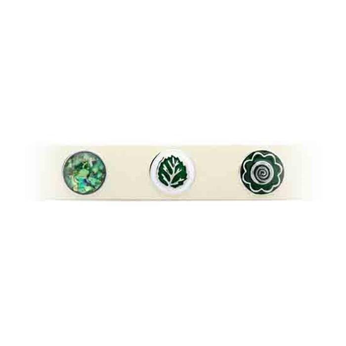 Button Emaille grünes Blatt