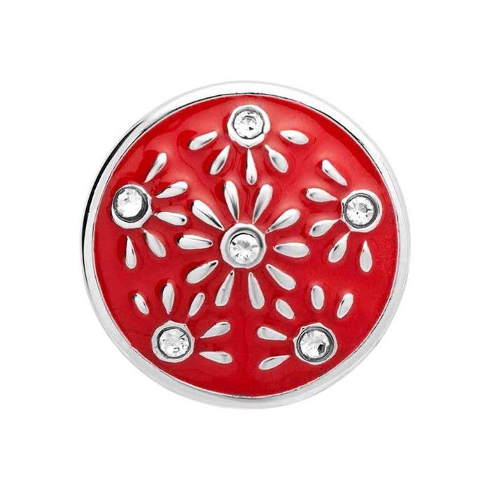 Button enamel red sun zirconia