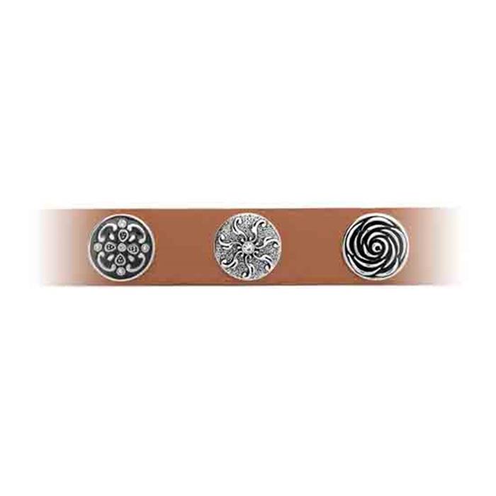 Button tribal pattern zirconia