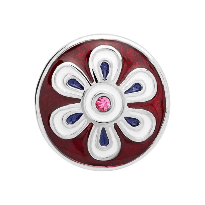 Button colorful enamel pink stone