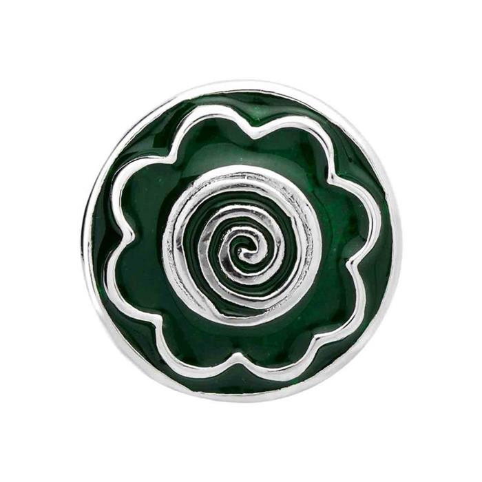 Button green enamel spiral