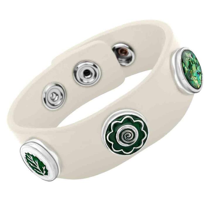 Button green enamel spiral