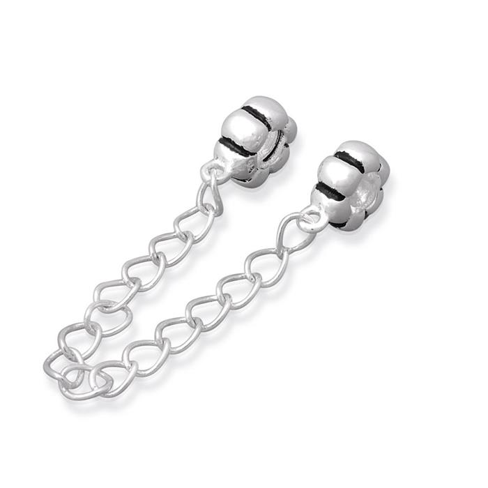 Sterling silver safety chain for beads