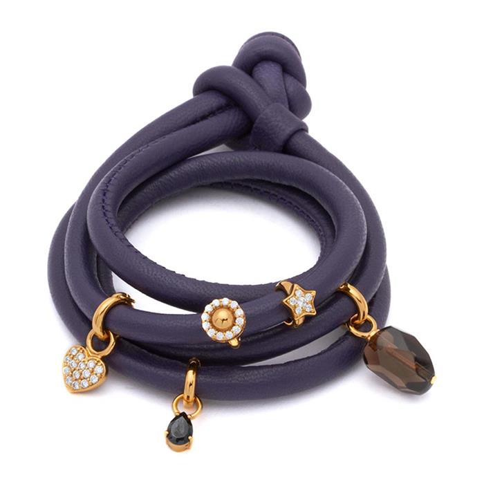 Purple leather strap for clip charm
