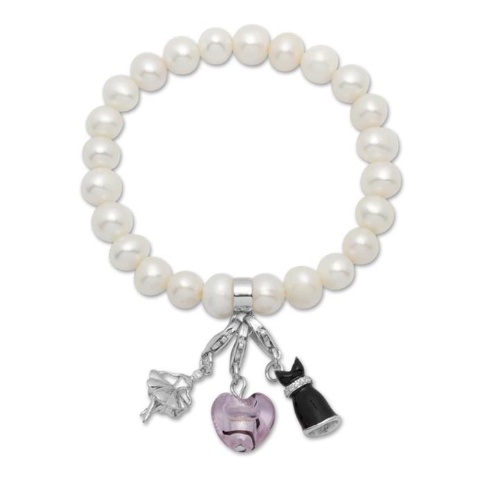 Stretchy pearl bracelet 17-21cm