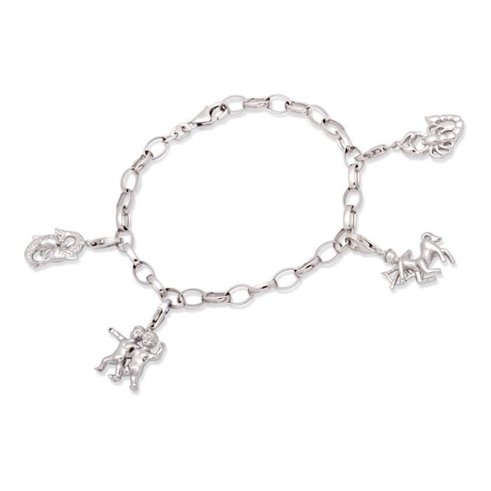 Sterling silver bead bracelet for charms 19cm