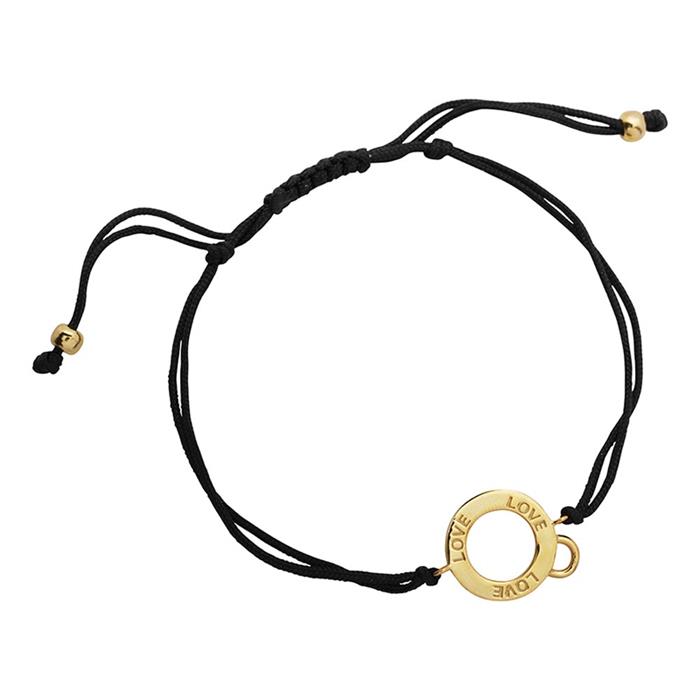 Charm bracelet textile sterling gold plated elements