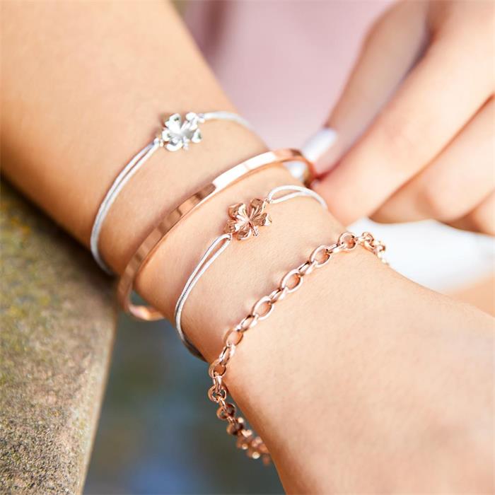 Engravable stainless steel IP rose gold bangle