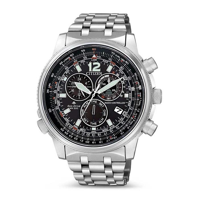 Titanium radio controlled watch promaster land for men, eco-drive