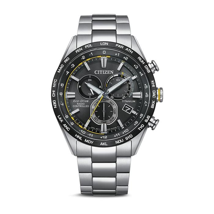 Mens Super Titanium Radio Controlled Watch with Eco Drive