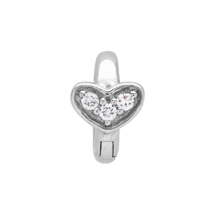 Sterling silver clip charm with zirconia