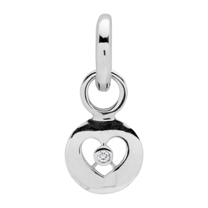 Sterling silver clipcharm with zirconia