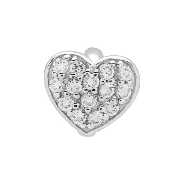 Sterling silver clipcharm with zirconia