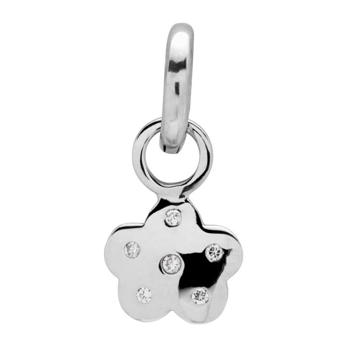 Sterling Silver Clip Charm With Zirconia