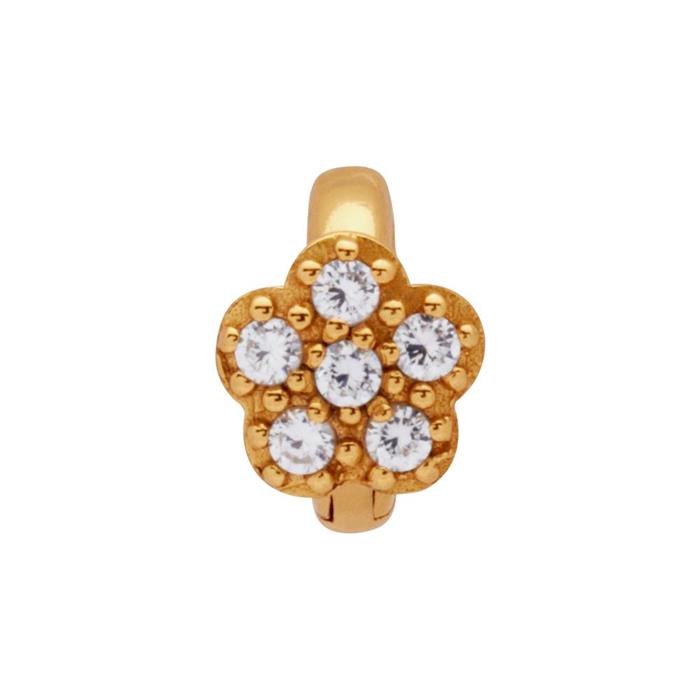 Goldplated sterling silver clipcharm with zirconia