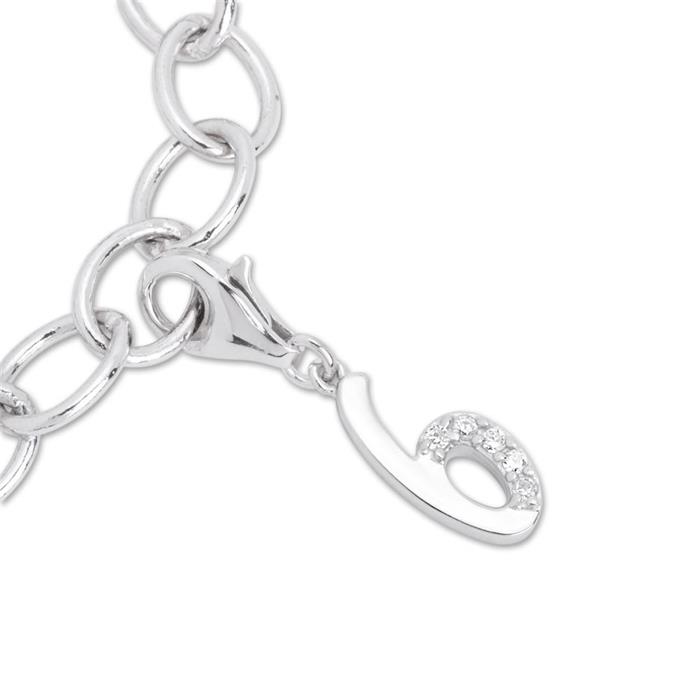 Silver charm with carbine for wrap bracelets