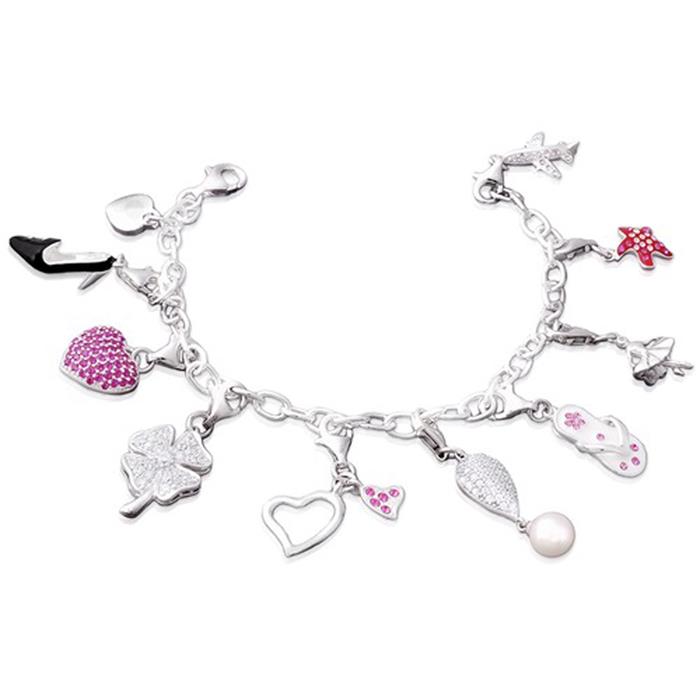 Silber Monatscharm Februar f&#xFC;r Bettelarmb&#xE4;nder