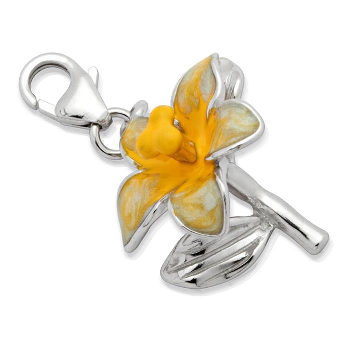 Exklusiver 925 Silber Charm Blume zum Einhängen