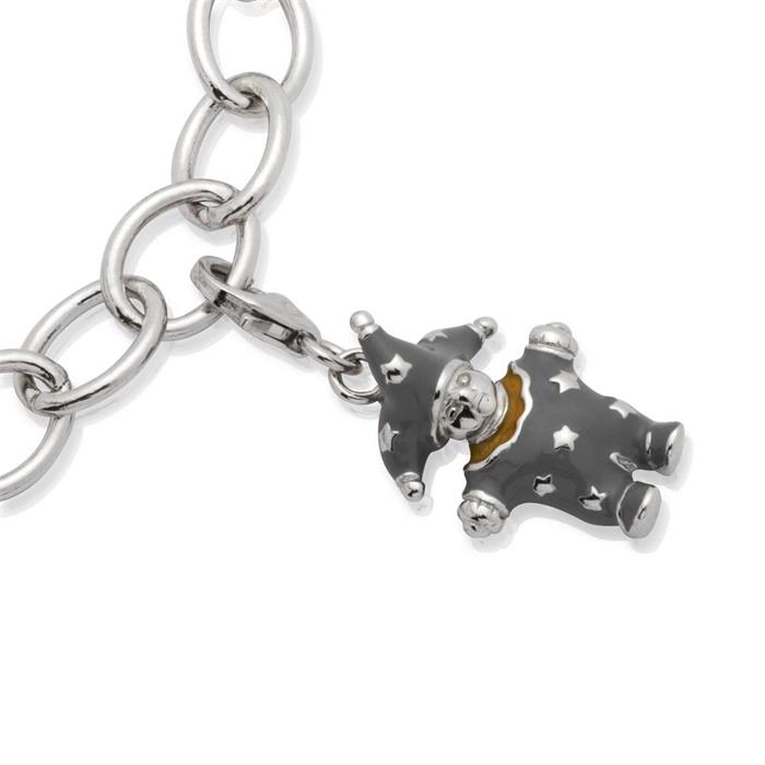 Silver clown charm carbine for wrap bracelets