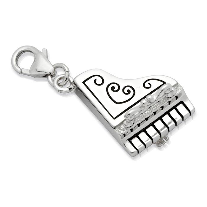 Silver wings charm with carabiner