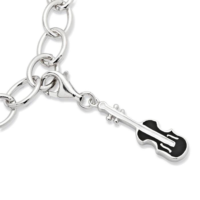 Silver cello charm for wrap bracelets