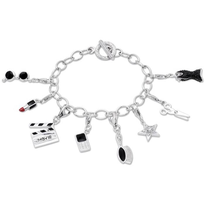 Silver charm nine for wrap bracelets