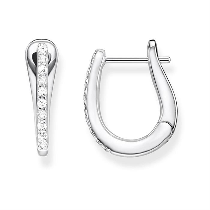 Zirconia-set hoops in sterling silver thomas sabo