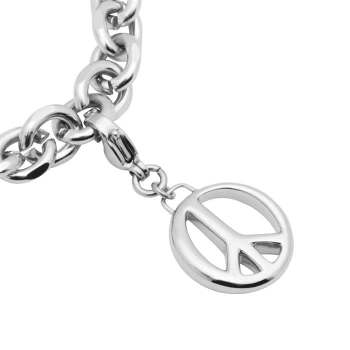 Stainless Steel Charm Peace Sign